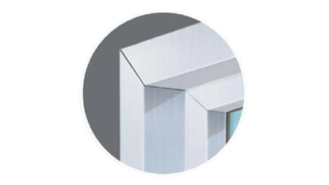 Mitered joint - door frame assembly detail - glazed fire door India